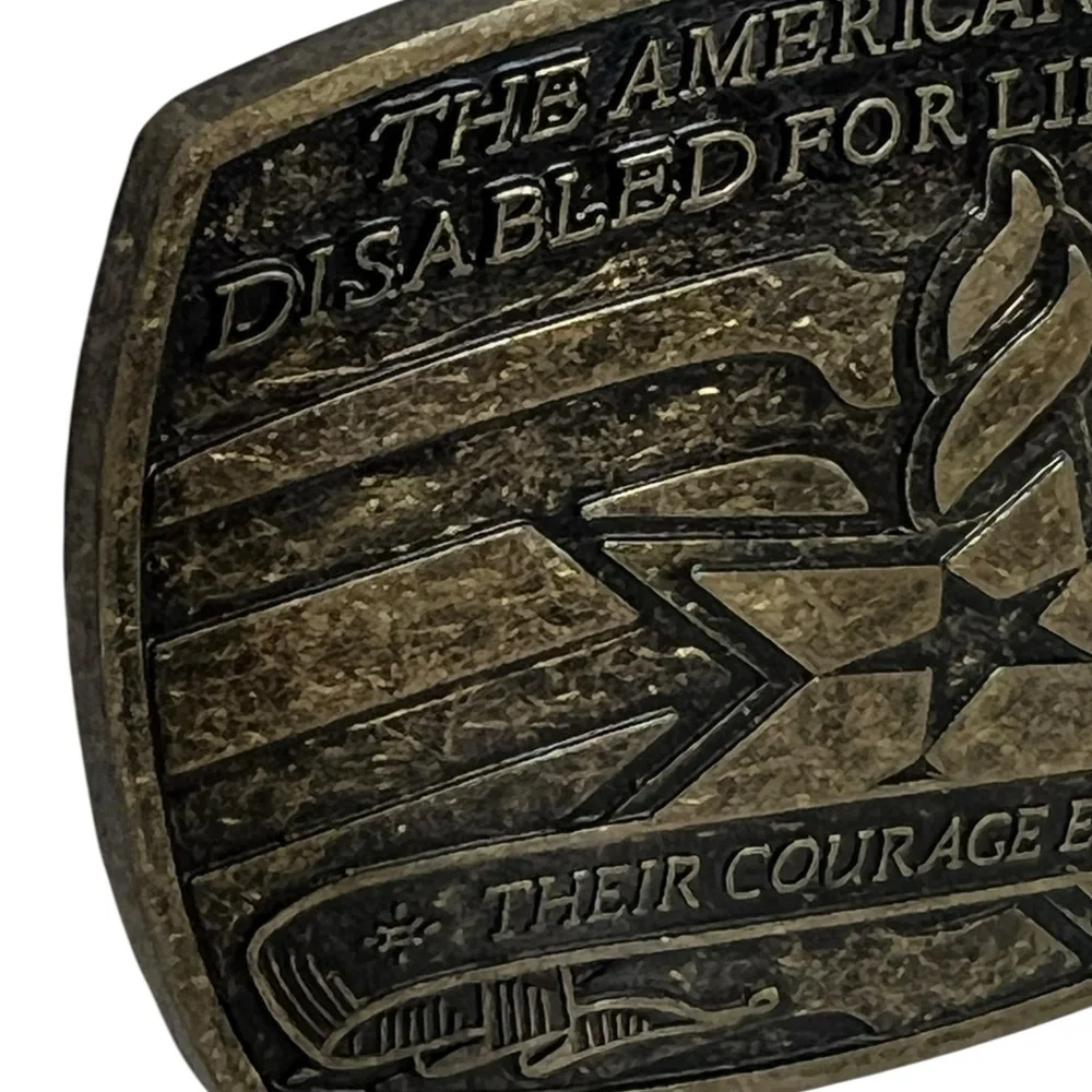 Vintage Belt Buckle American Veterans Disabled Life Memorial